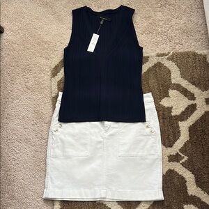 White House Black Market white denim skirt